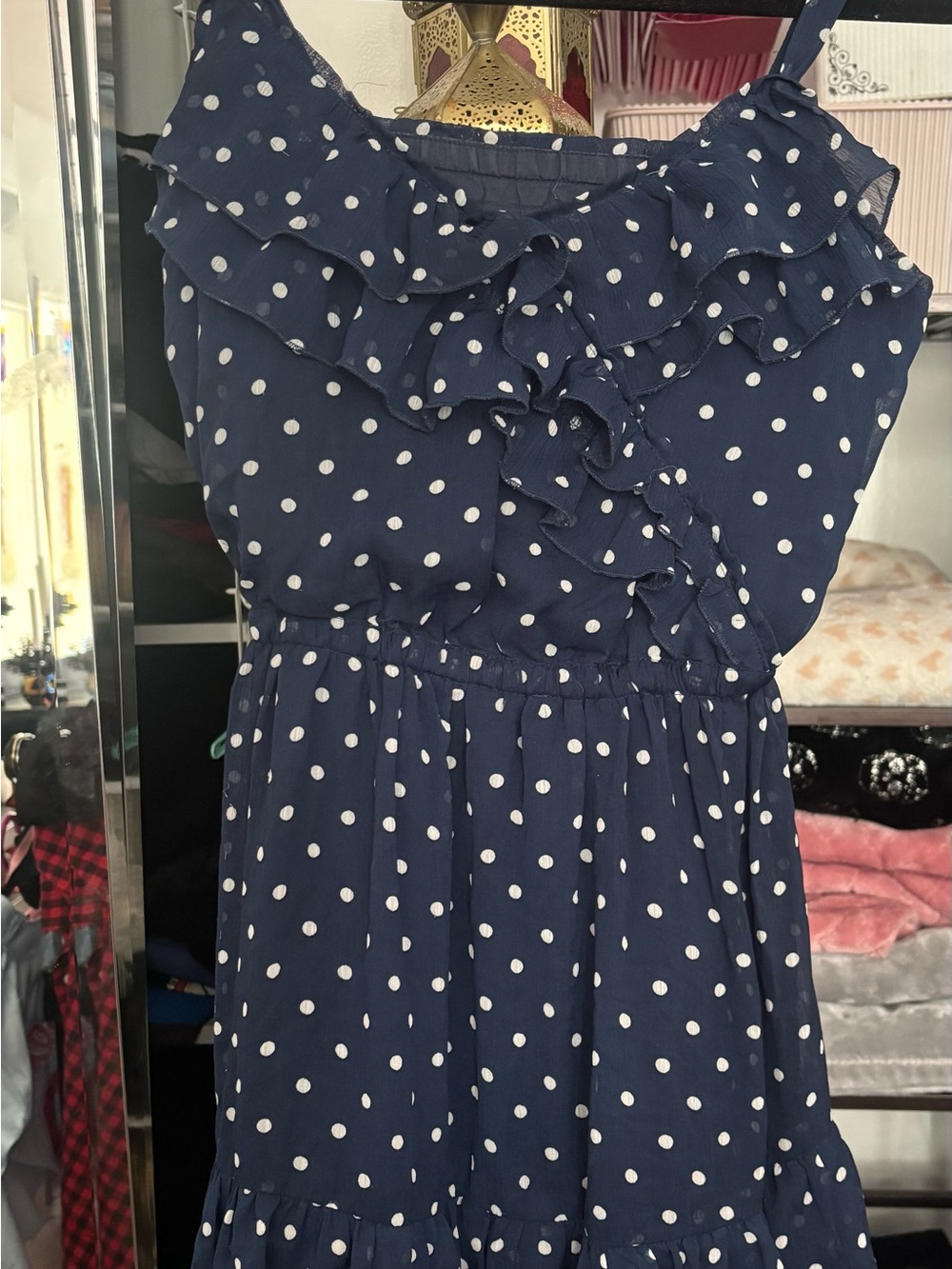 Hollister Navy Polka Dot Sundress